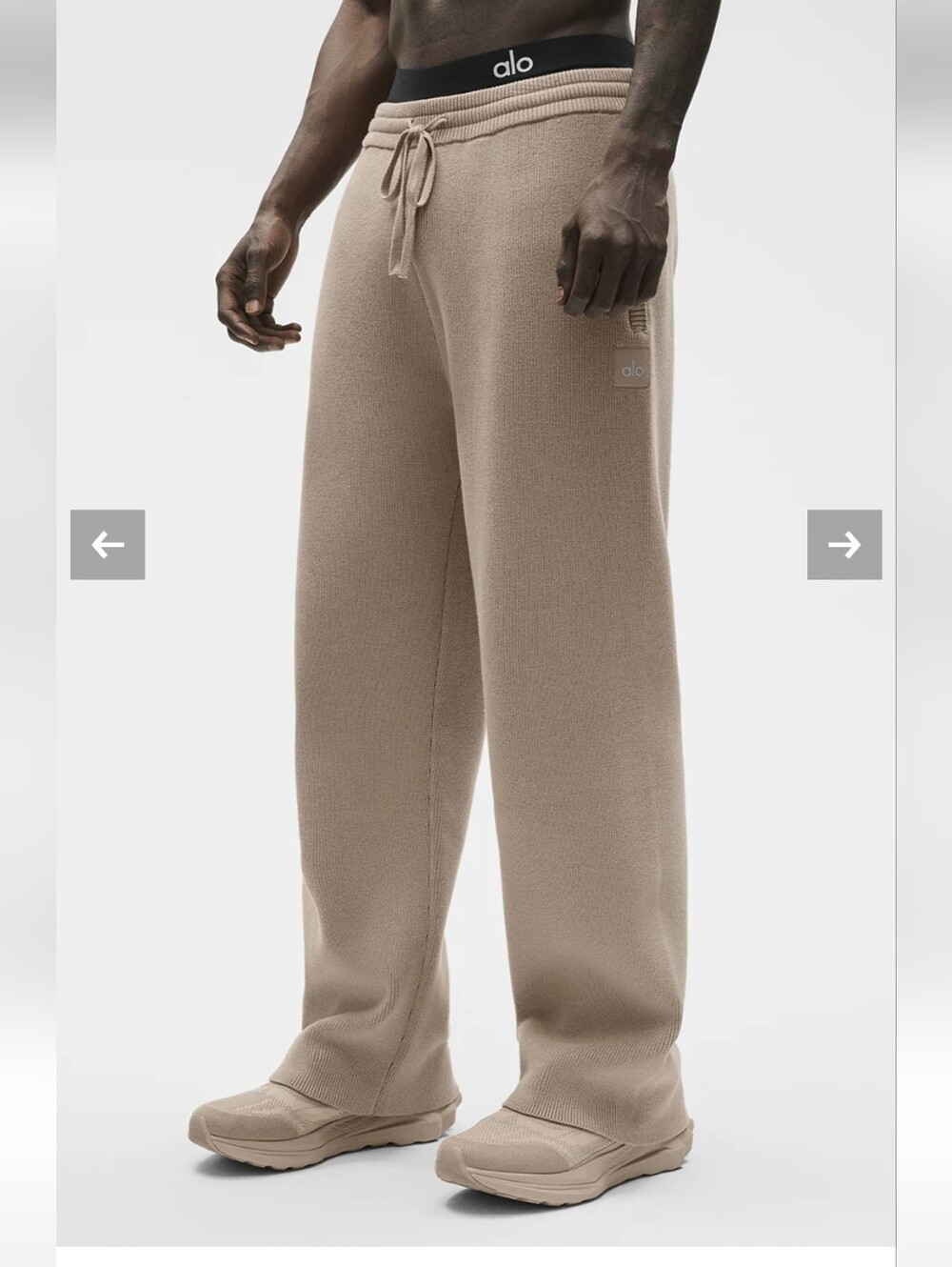 Alo Yoga Scholar Straight Leg Sweatpant in Gravel sz LARGE
